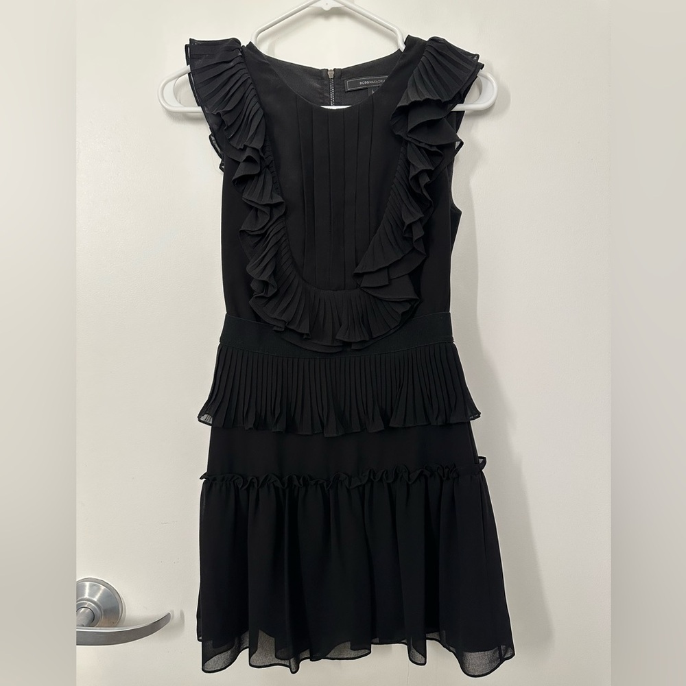 BCBGMaxAzria black ruffle dresss